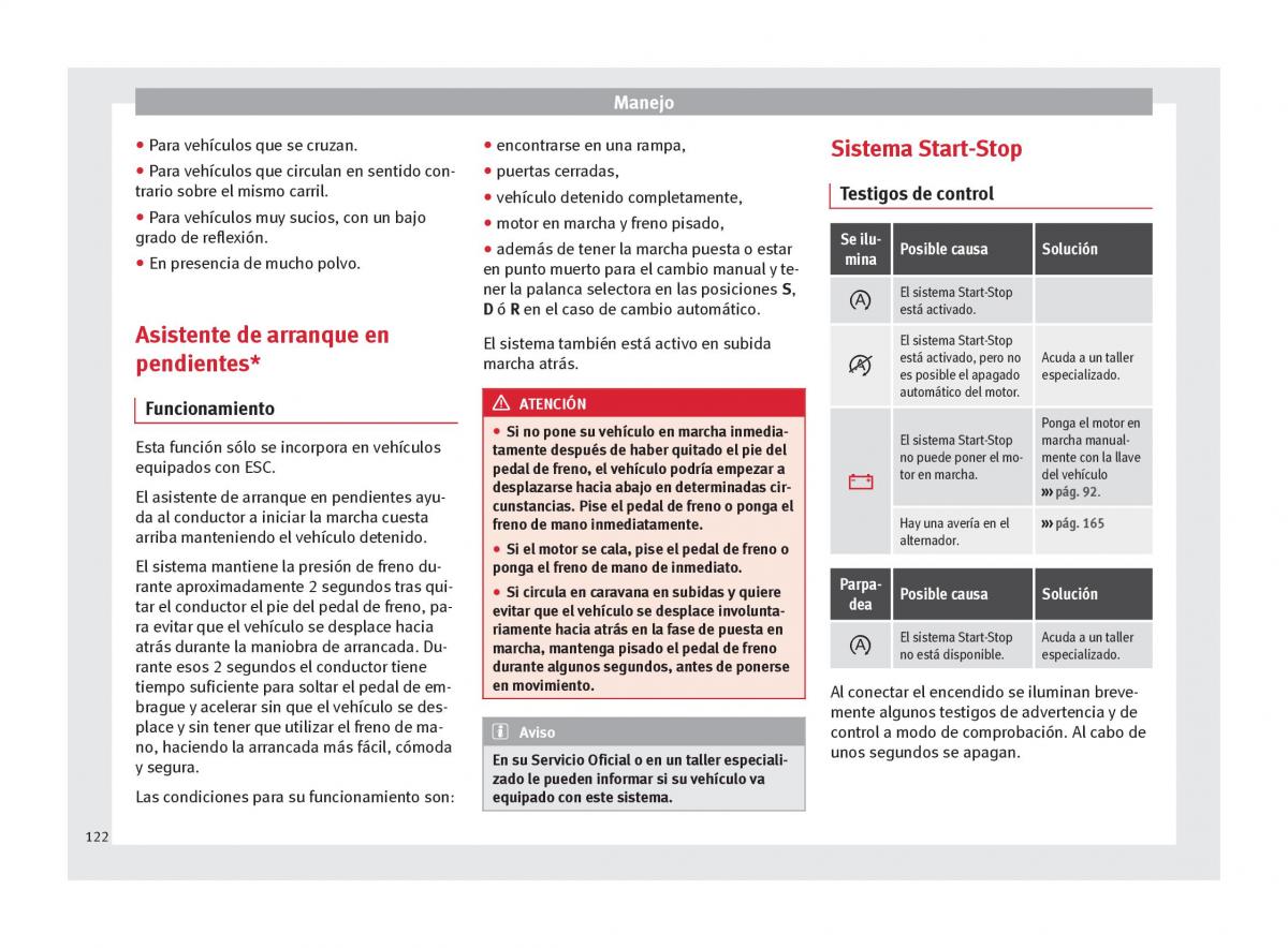 Seat Mii manual del propietario / page 124