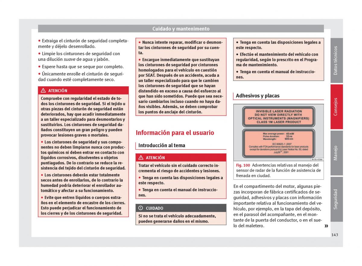 Seat Mii manual del propietario / page 145