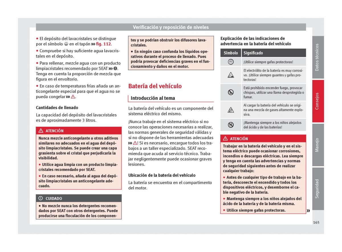 Seat Mii manual del propietario / page 167