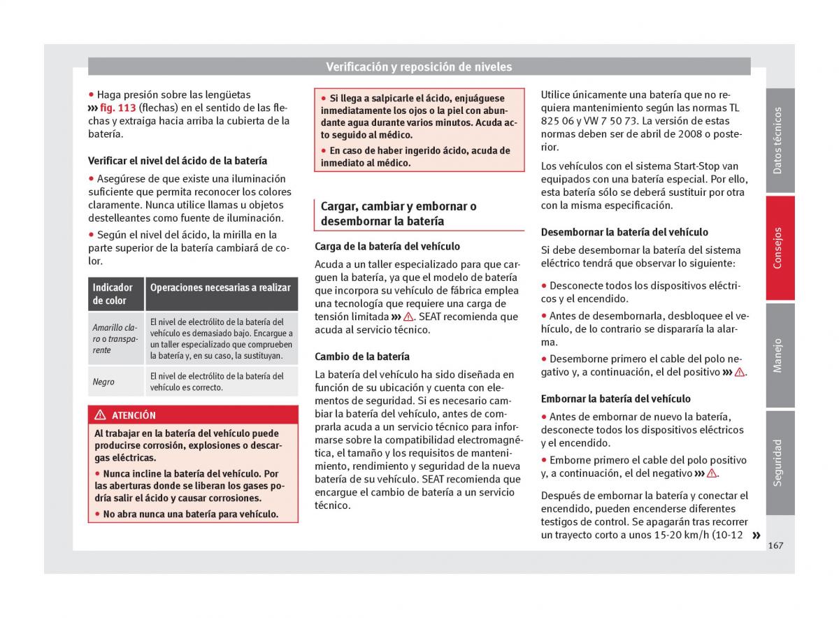 Seat Mii manual del propietario / page 169