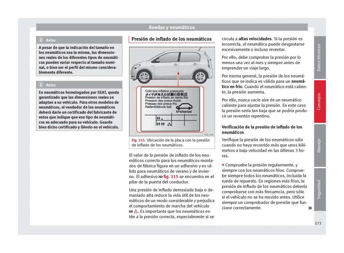 Seat Mii manual del propietario / page 175