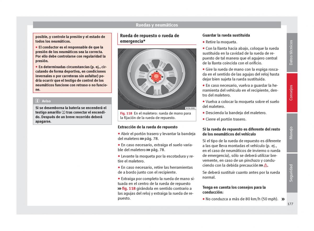 Seat Mii manual del propietario / page 179