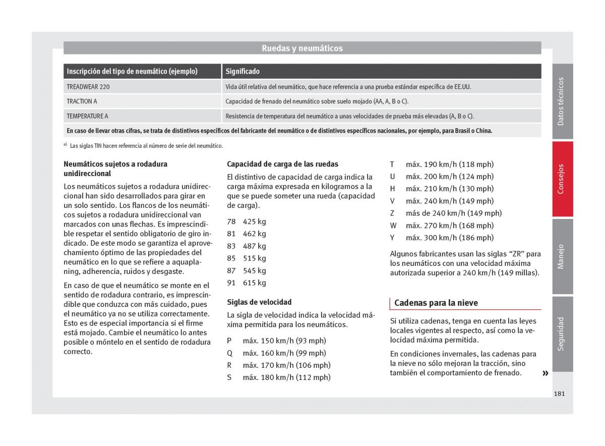 Seat Mii manual del propietario / page 183