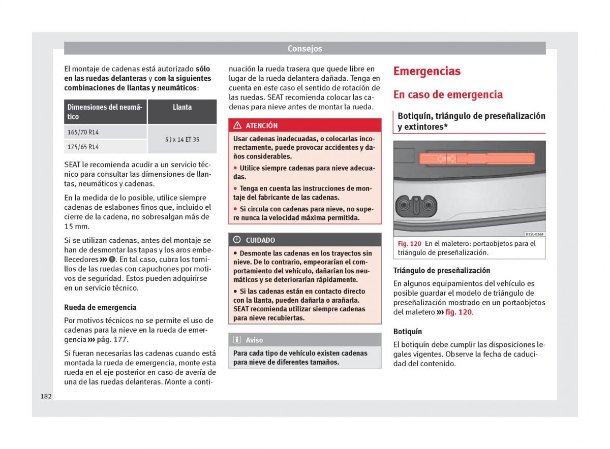 Seat Mii manual del propietario / page 184