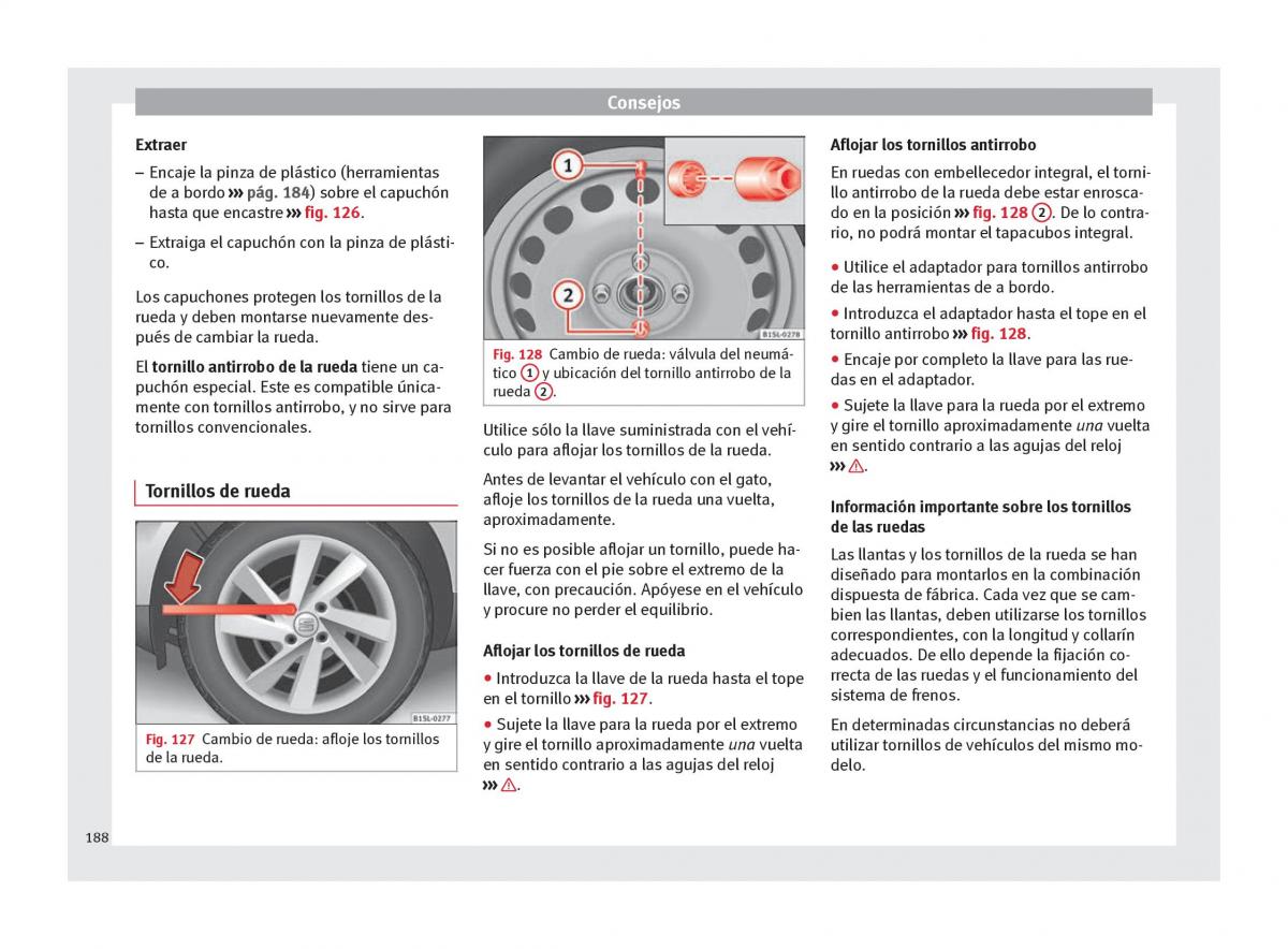 Seat Mii manual del propietario / page 190