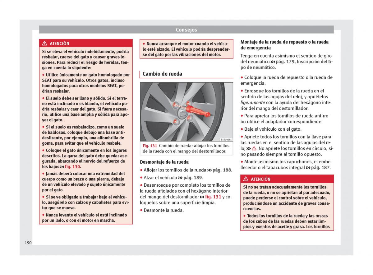 Seat Mii manual del propietario / page 192