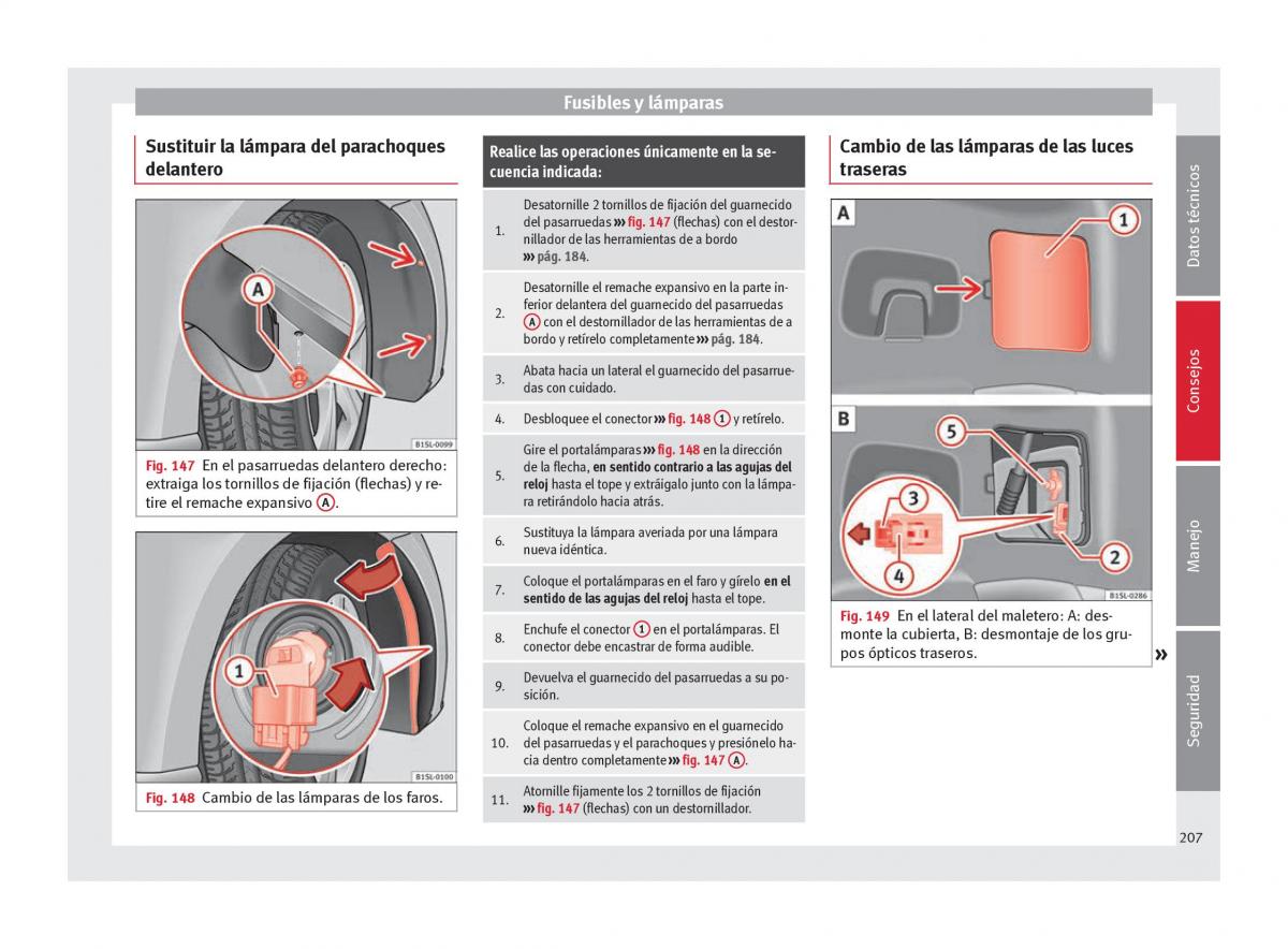 Seat Mii manual del propietario / page 209