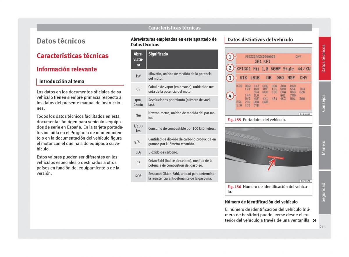 Seat Mii manual del propietario / page 213