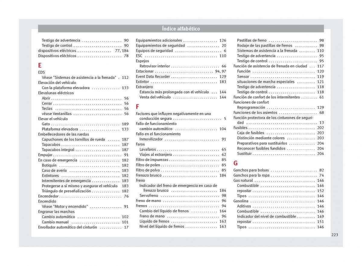 Seat Mii manual del propietario / page 225