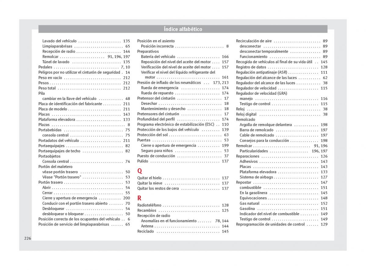 Seat Mii manual del propietario / page 228