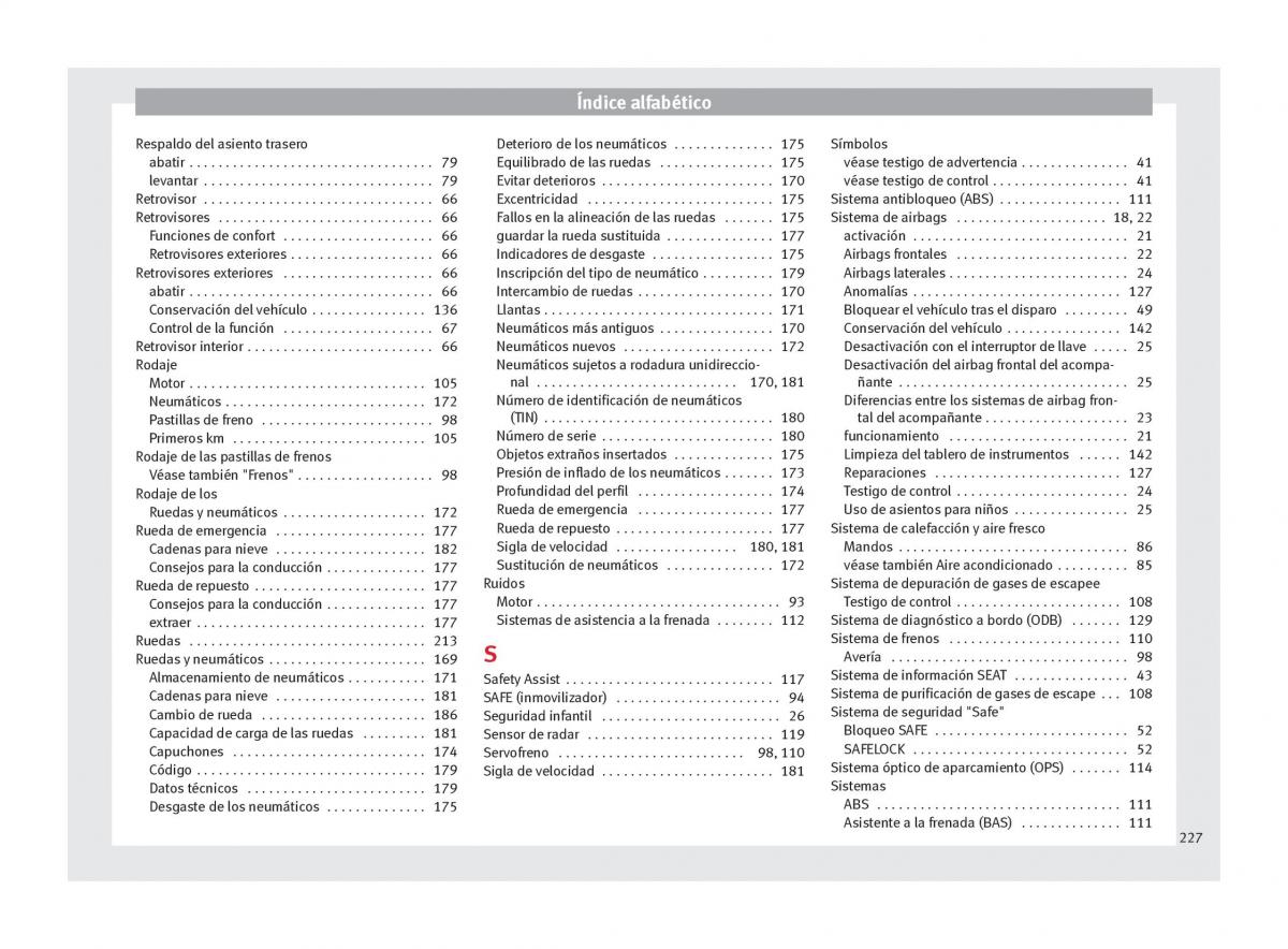 Seat Mii manual del propietario / page 229