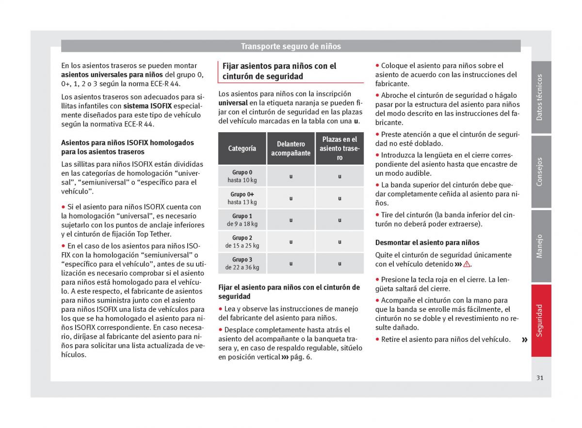 Seat Mii manual del propietario / page 33