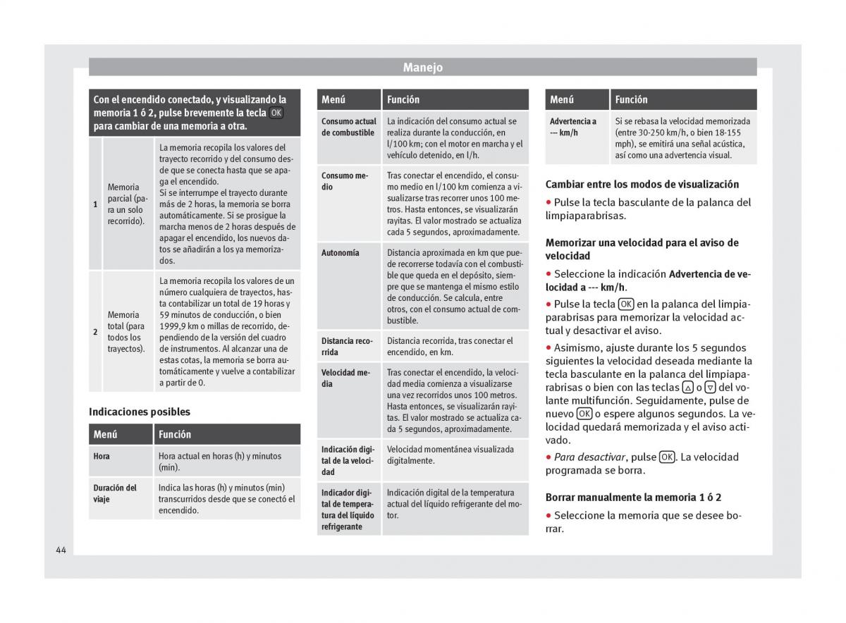 Seat Mii manual del propietario / page 46