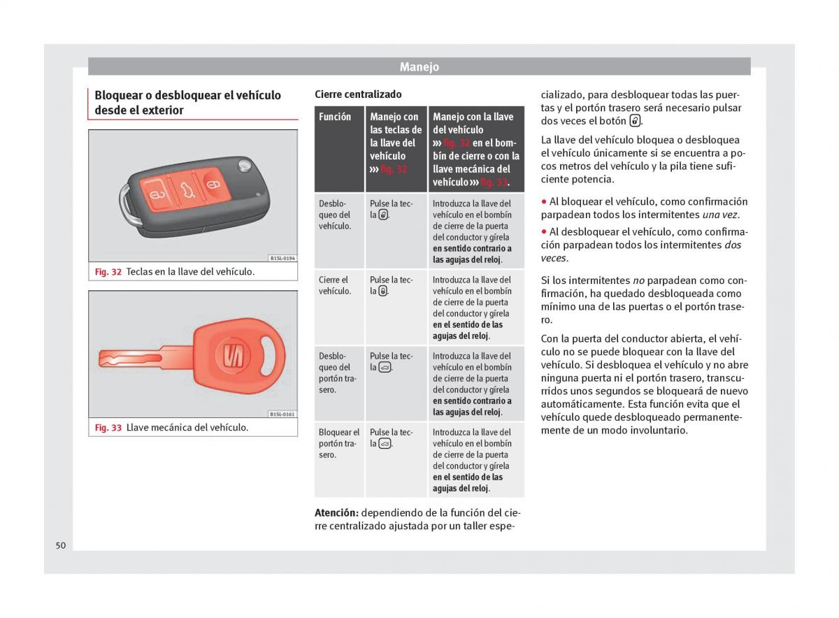 Seat Mii manual del propietario / page 52