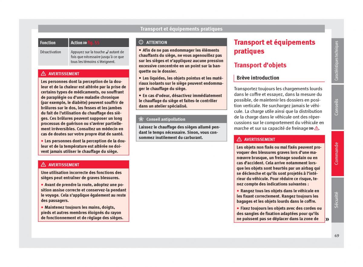 Seat Mii manuel du proprietaire / page 71