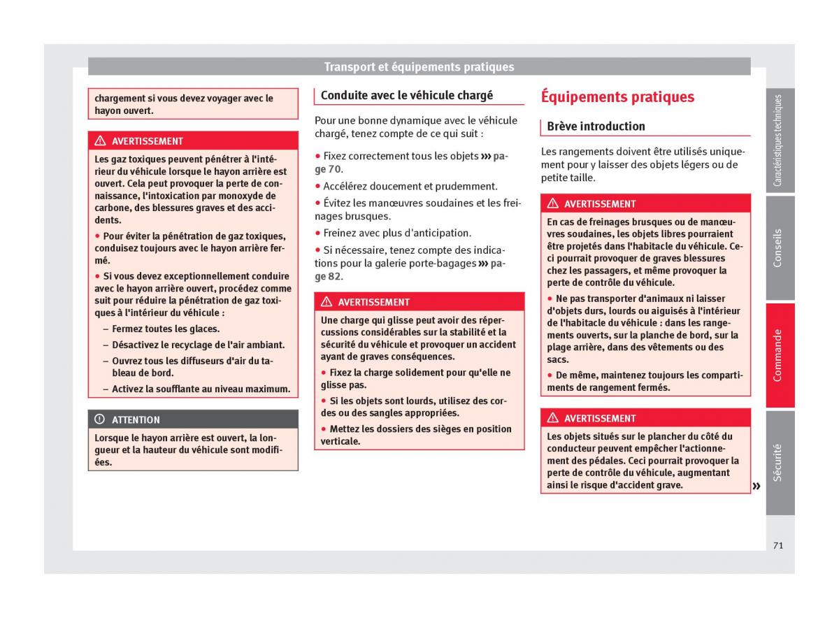 Seat Mii manuel du proprietaire / page 73