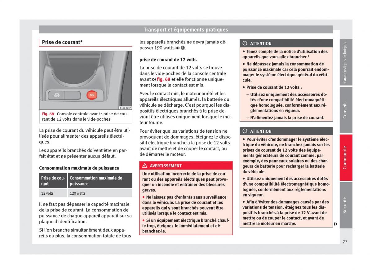 Seat Mii manuel du proprietaire / page 79