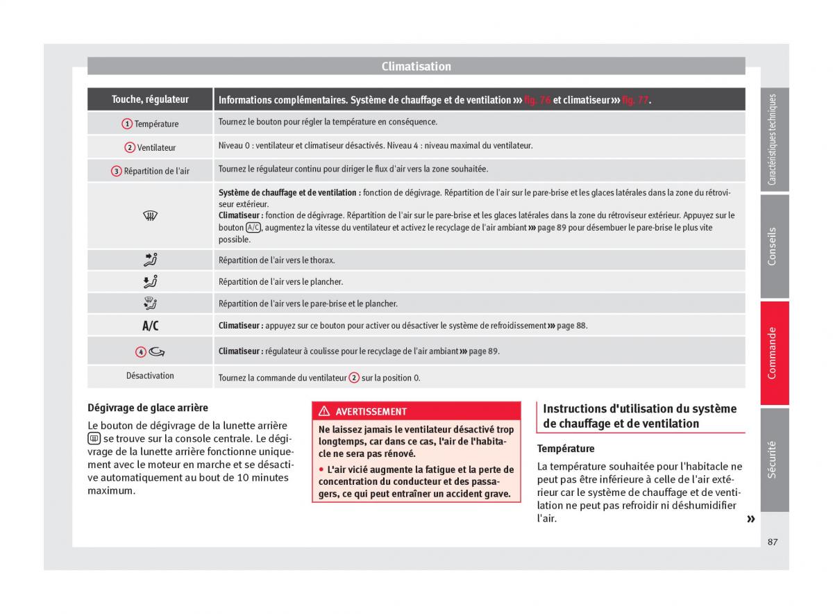 Seat Mii manuel du proprietaire / page 89