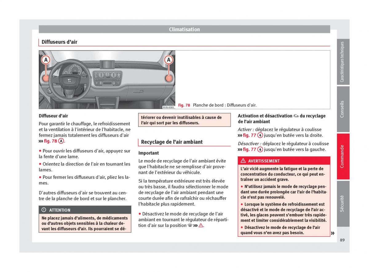 Seat Mii manuel du proprietaire / page 91