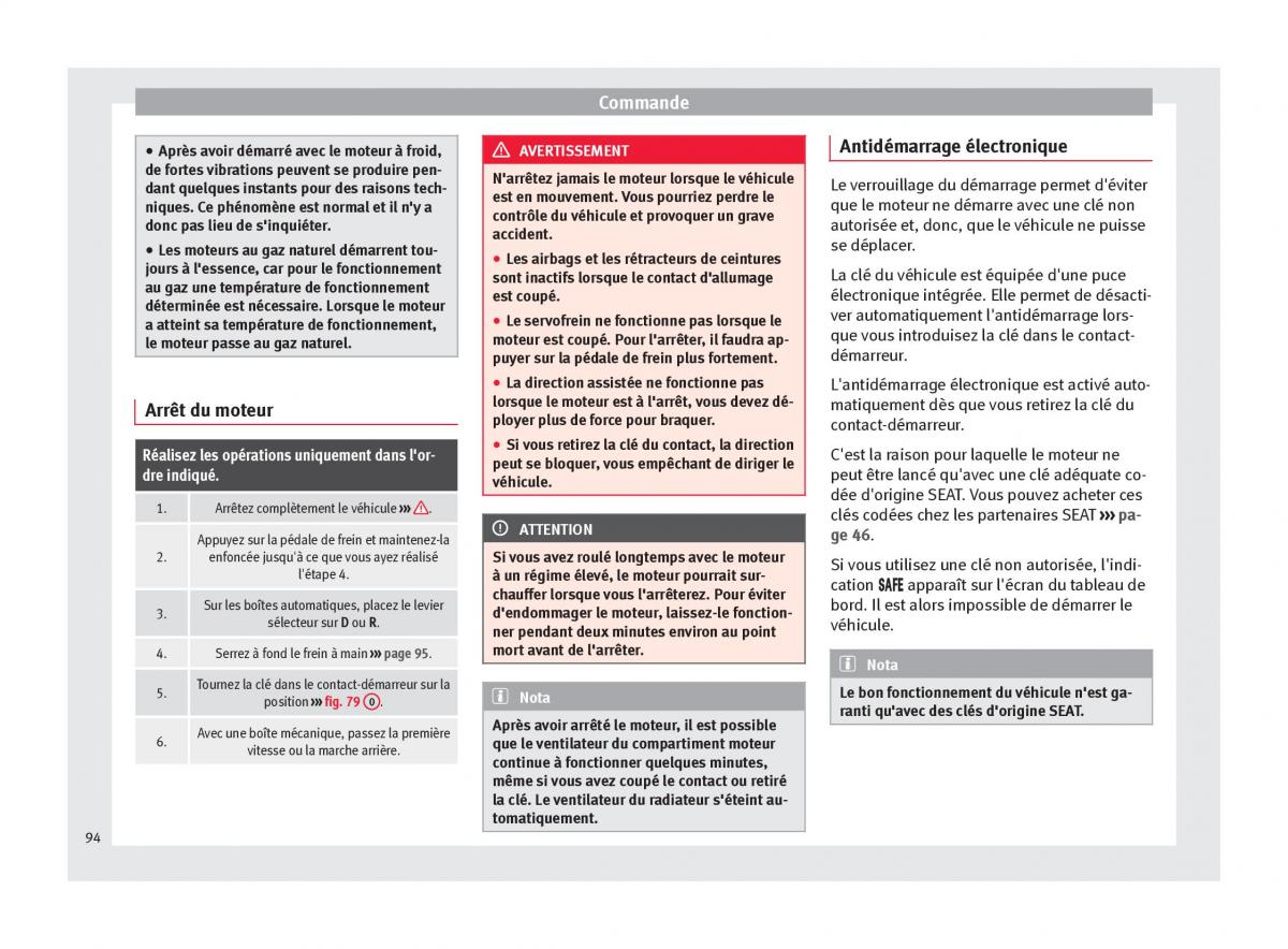 Seat Mii manuel du proprietaire / page 96