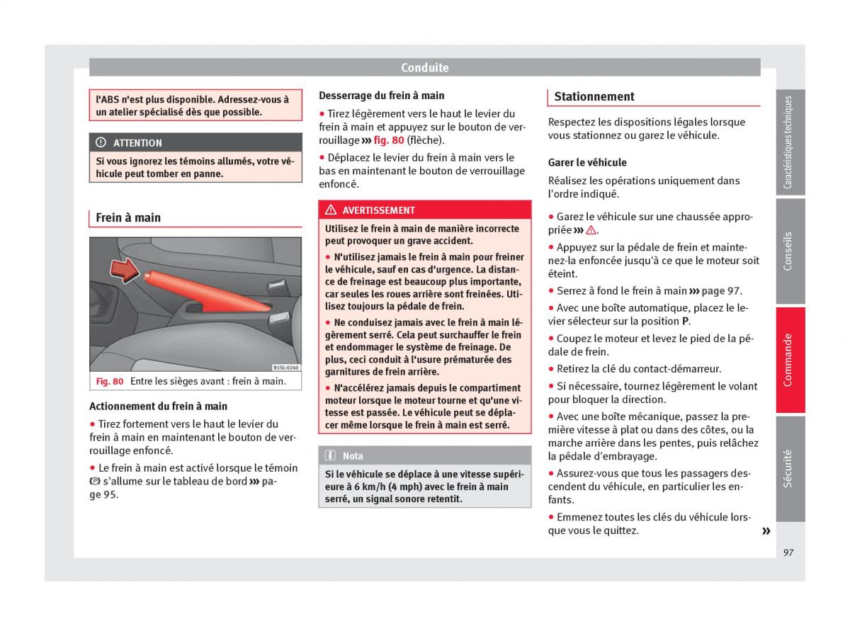 Seat Mii manuel du proprietaire / page 99