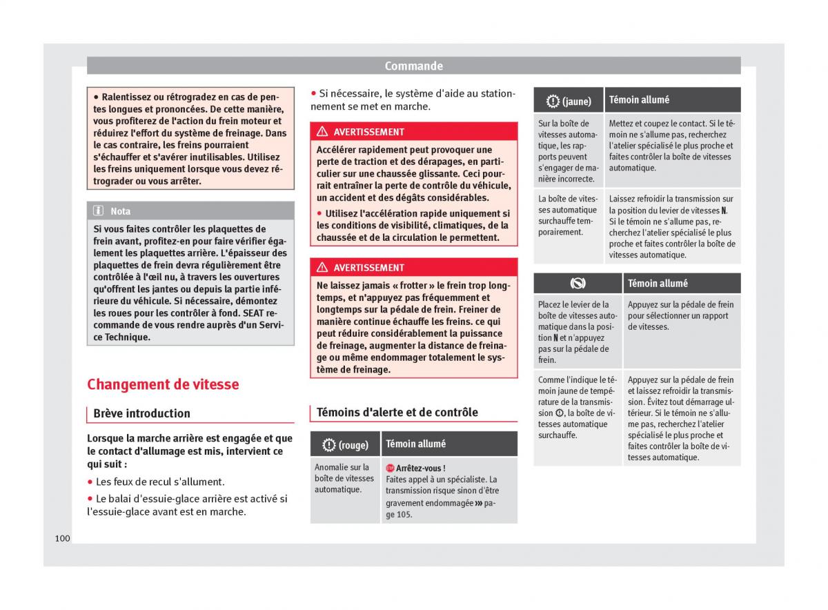 Seat Mii manuel du proprietaire / page 102