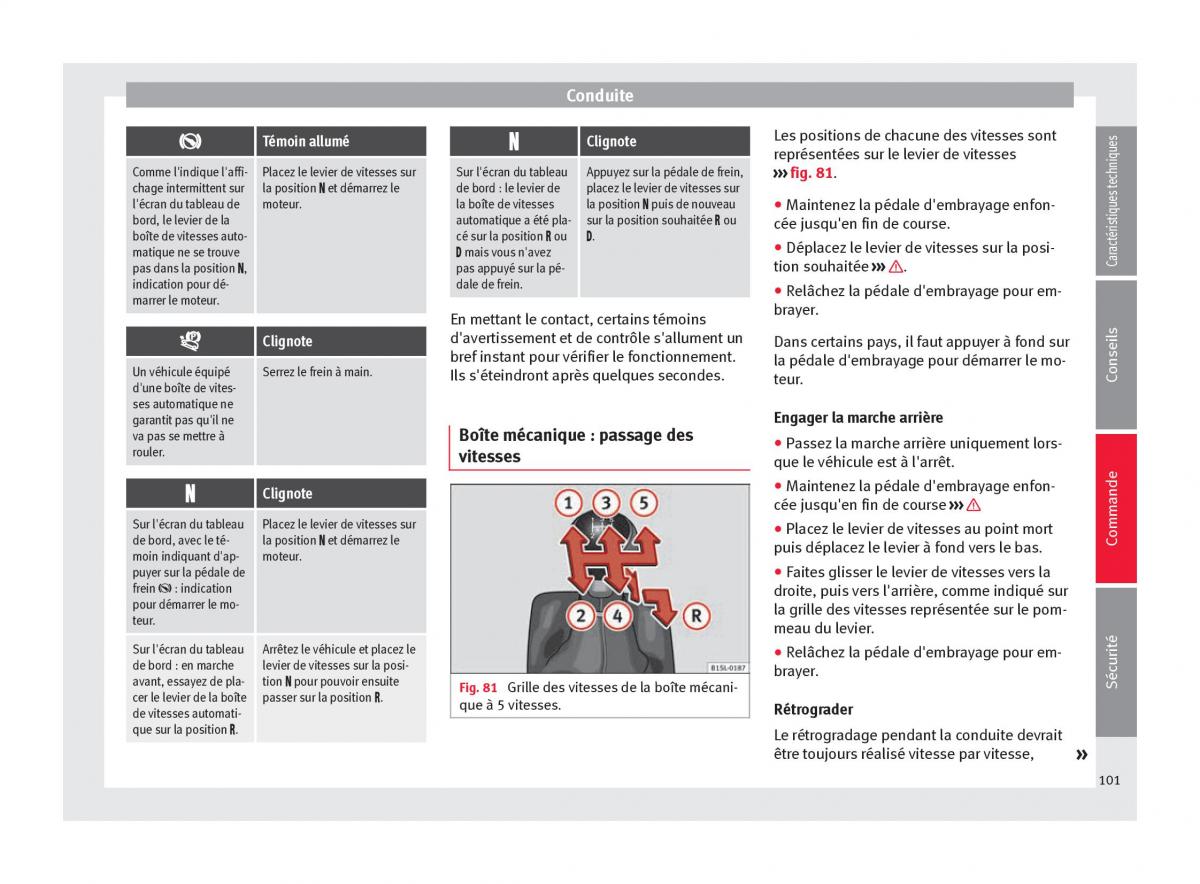 Seat Mii manuel du proprietaire / page 103