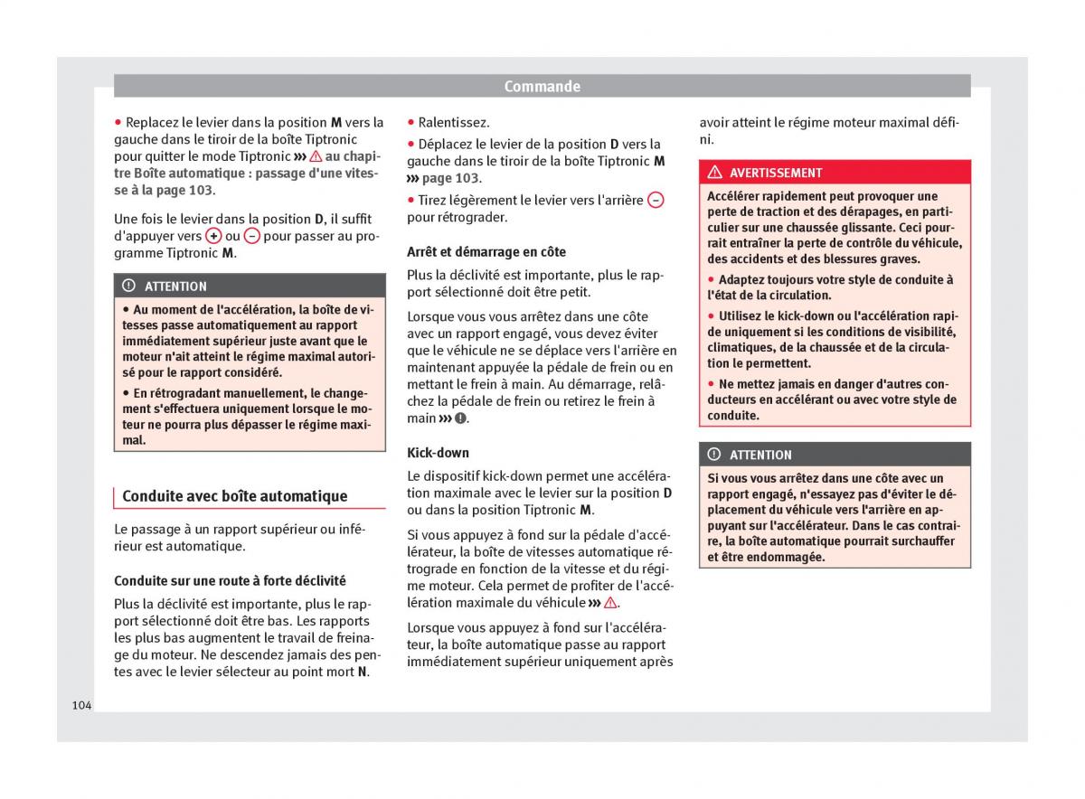 Seat Mii manuel du proprietaire / page 106