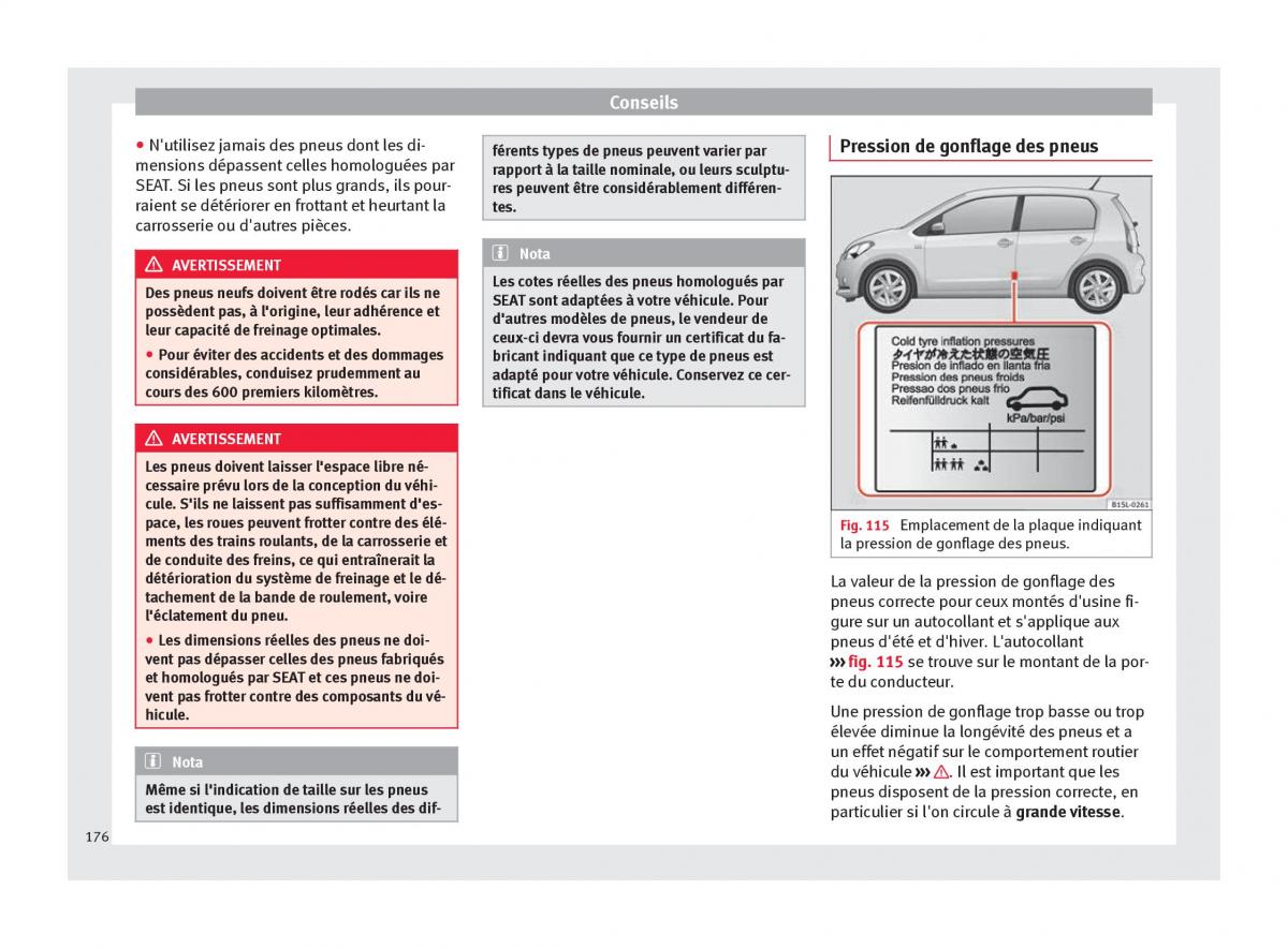 Seat Mii manuel du proprietaire / page 178