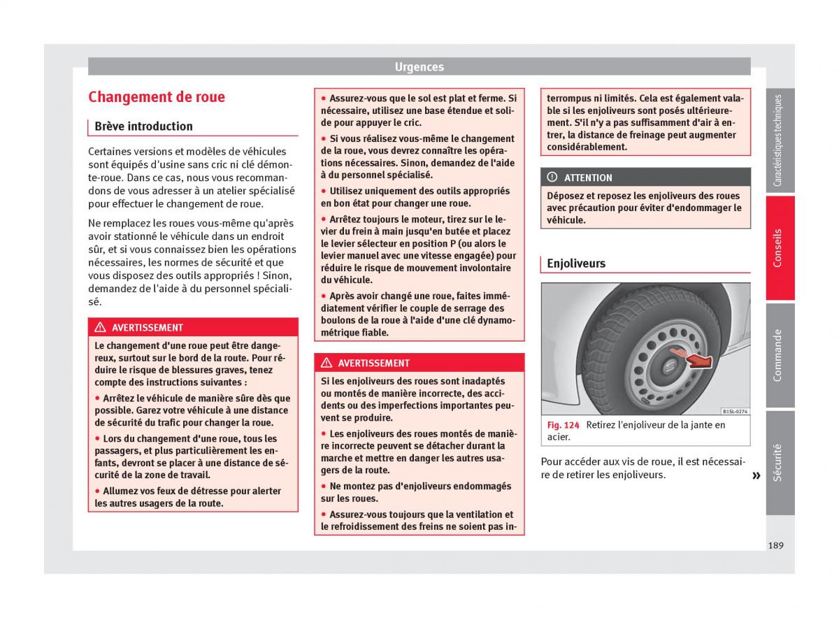 Seat Mii manuel du proprietaire / page 191