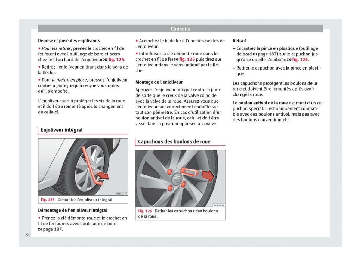 Seat Mii manuel du proprietaire / page 192