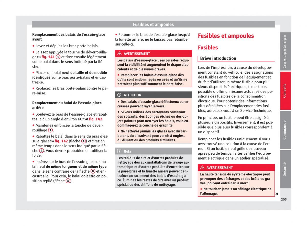 Seat Mii manuel du proprietaire / page 207