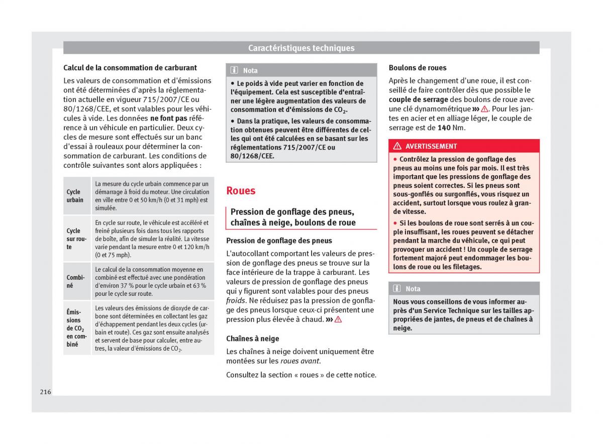 Seat Mii manuel du proprietaire / page 218