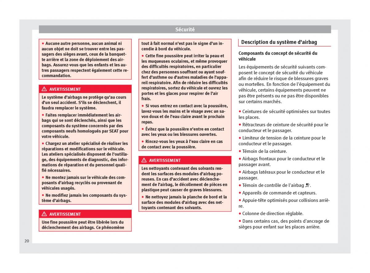 Seat Mii manuel du proprietaire / page 22