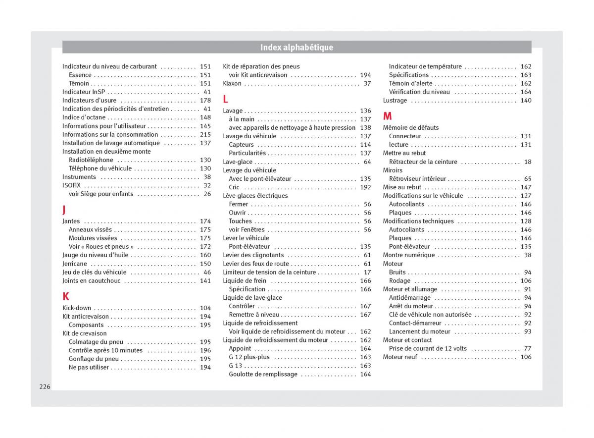 Seat Mii manuel du proprietaire / page 228