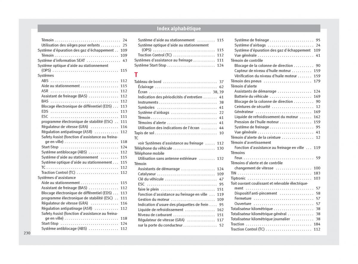 Seat Mii manuel du proprietaire / page 232