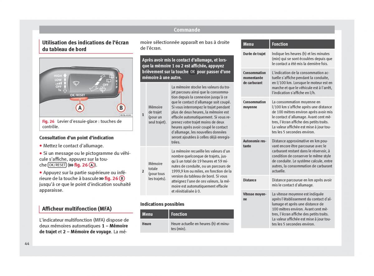 Seat Mii manuel du proprietaire / page 46