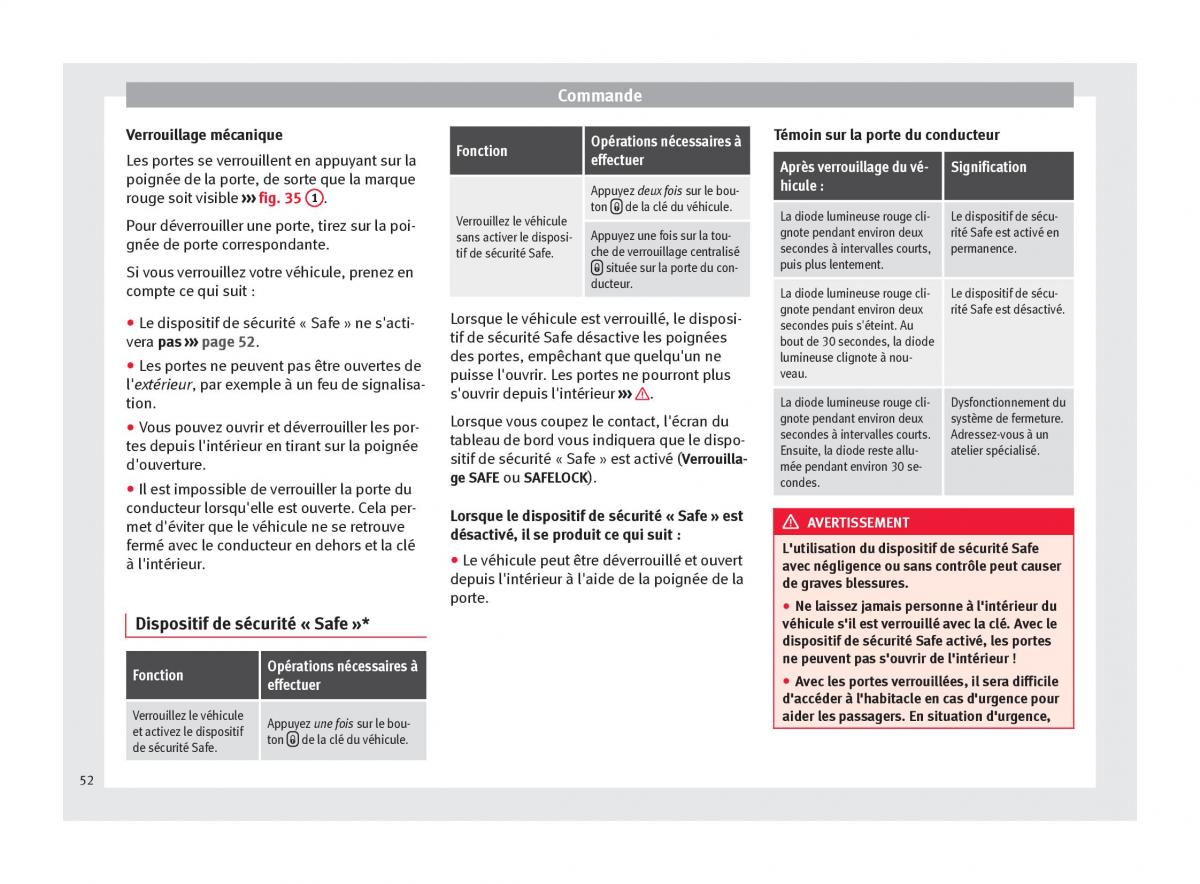 Seat Mii manuel du proprietaire / page 54