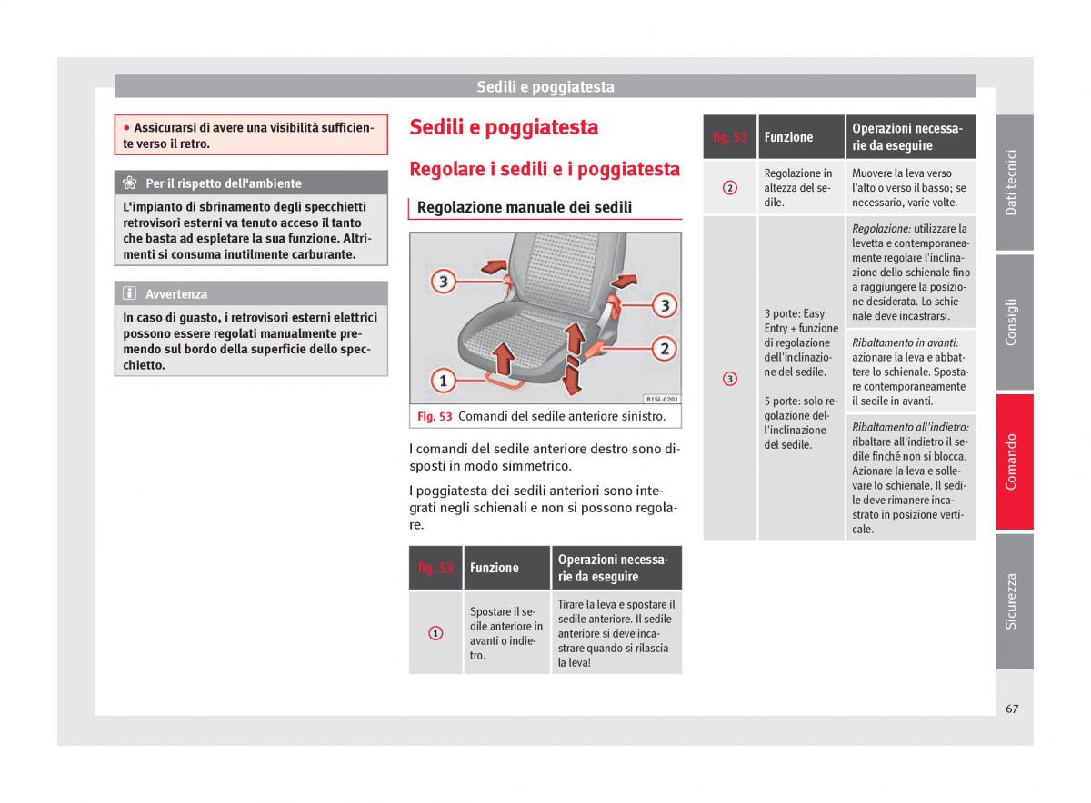 Seat Mii manuale del proprietario / page 69