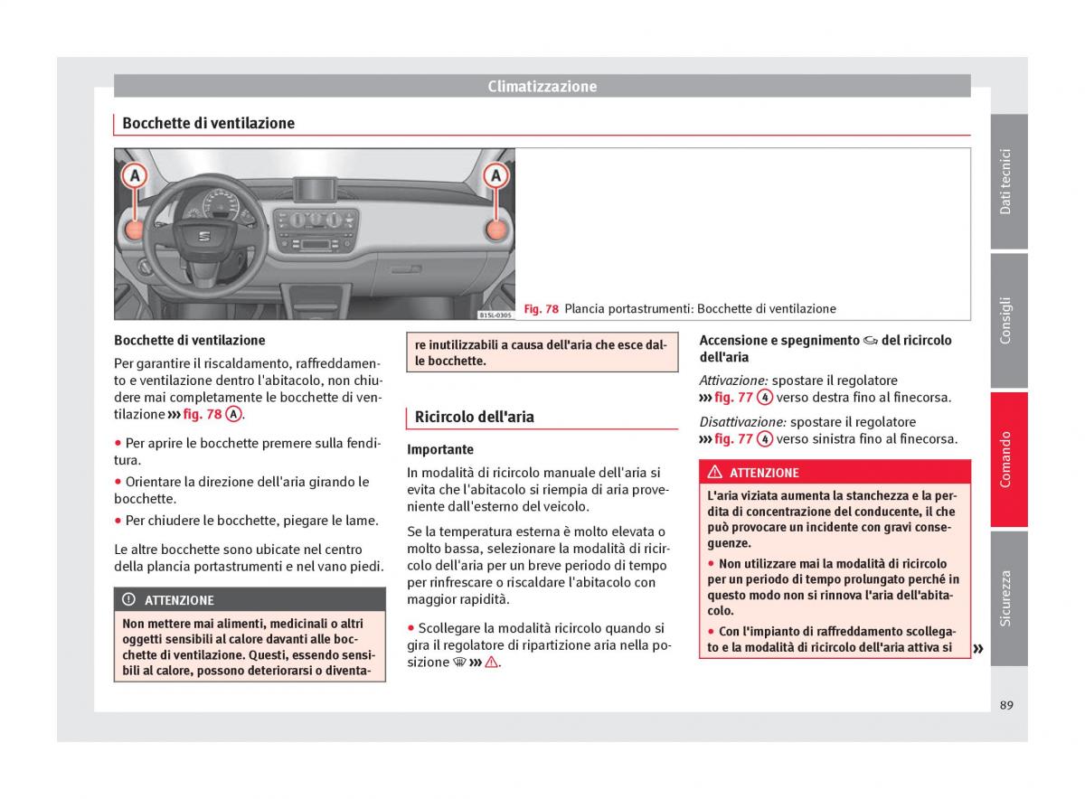 Seat Mii manuale del proprietario / page 91