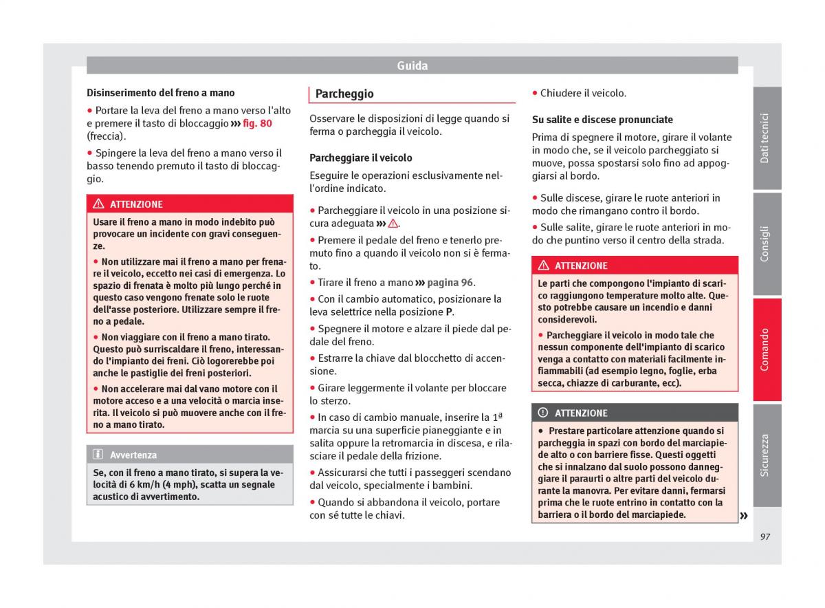 Seat Mii manuale del proprietario / page 99