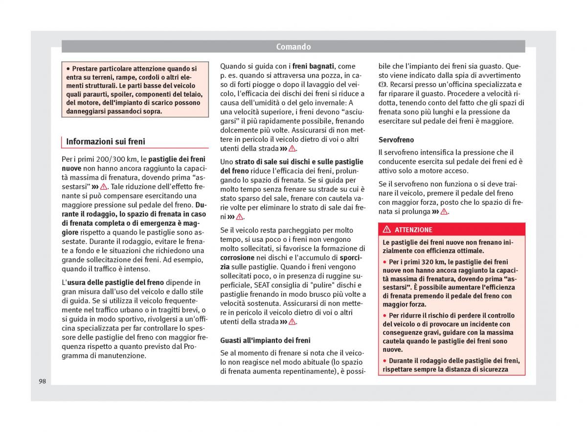 Seat Mii manuale del proprietario / page 100