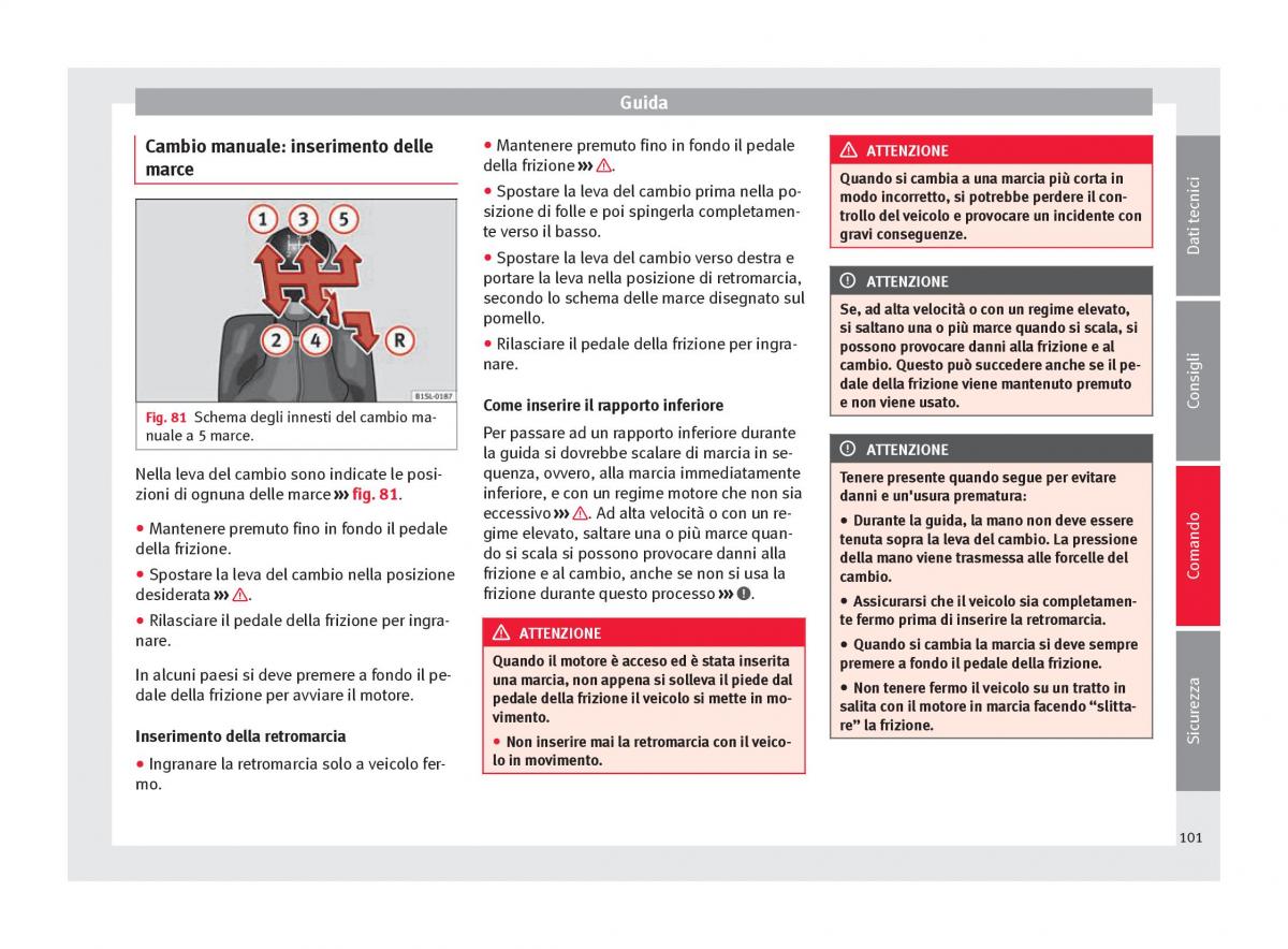 Seat Mii manuale del proprietario / page 103