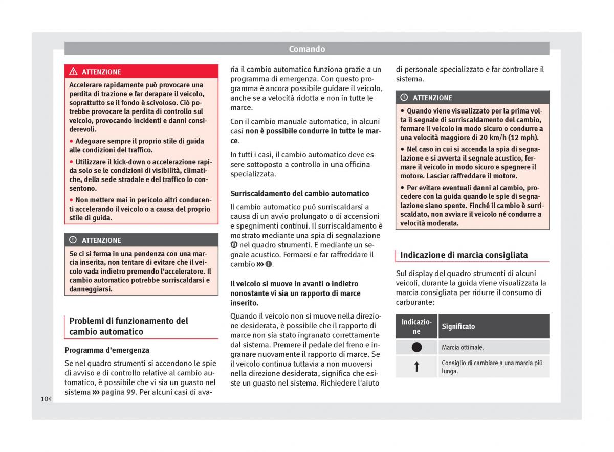 Seat Mii manuale del proprietario / page 106