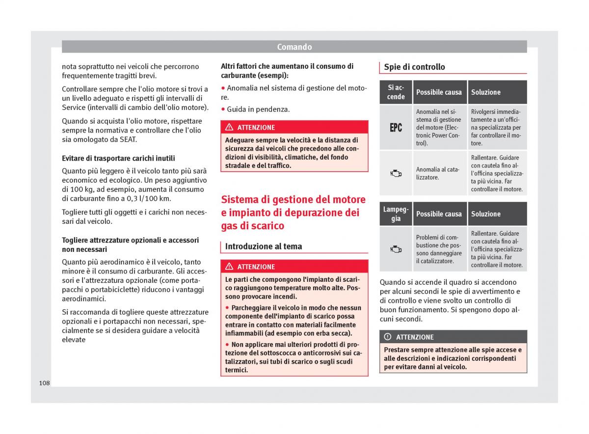 Seat Mii manuale del proprietario / page 110