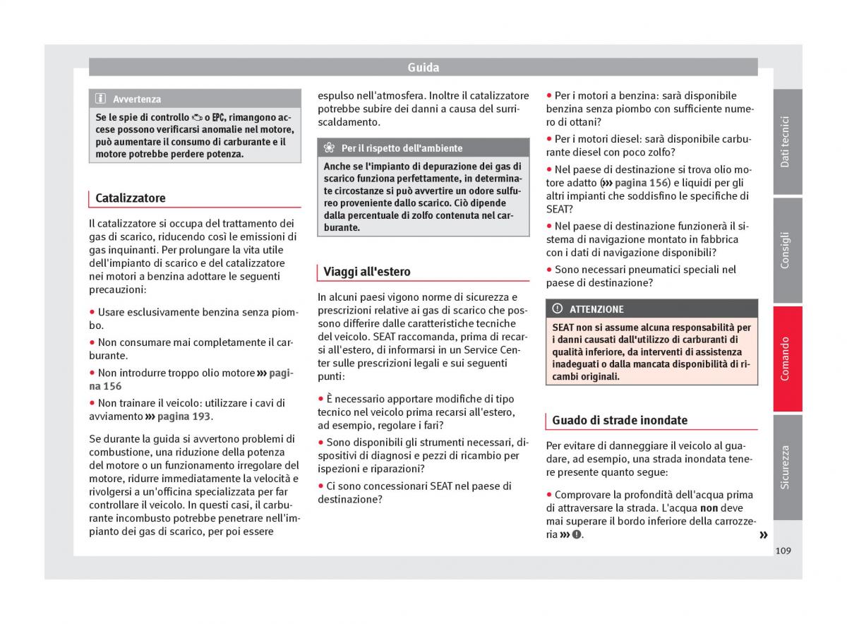 Seat Mii manuale del proprietario / page 111