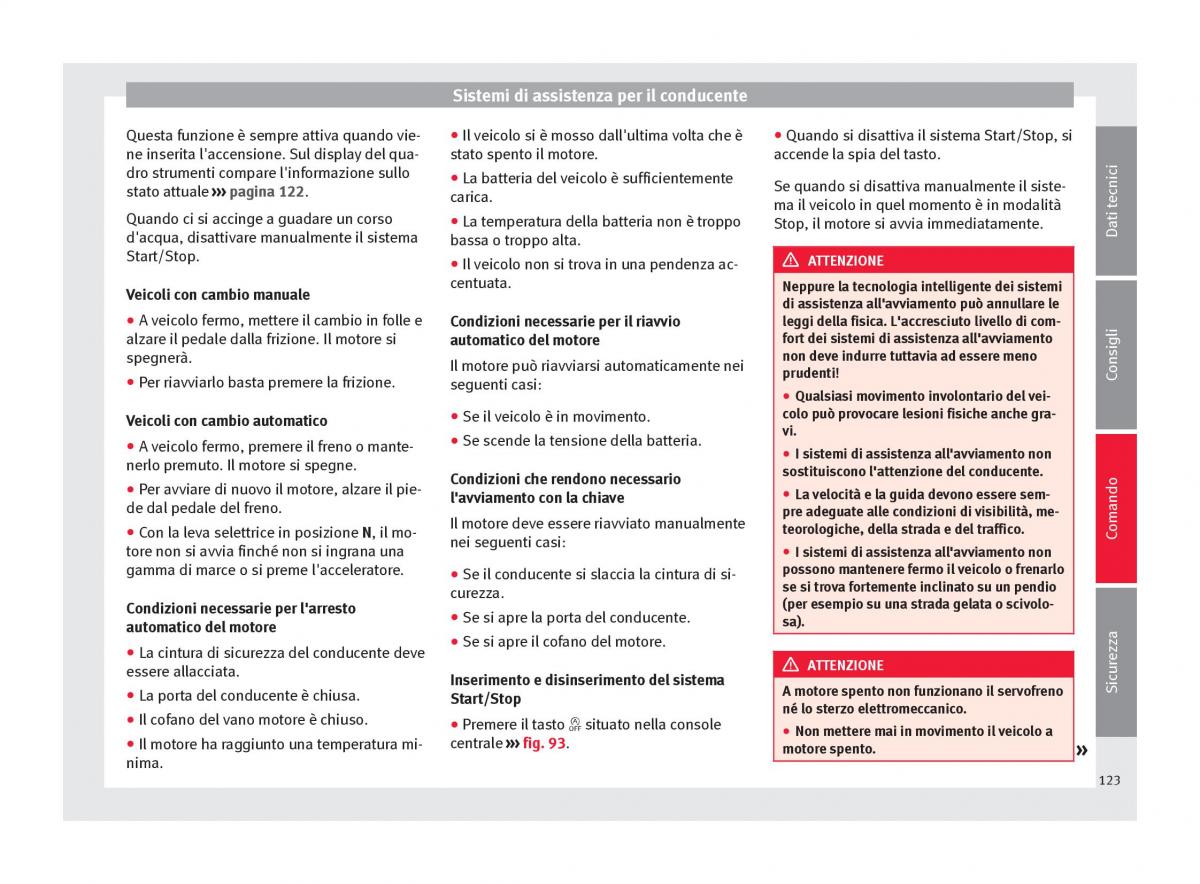 Seat Mii manuale del proprietario / page 125