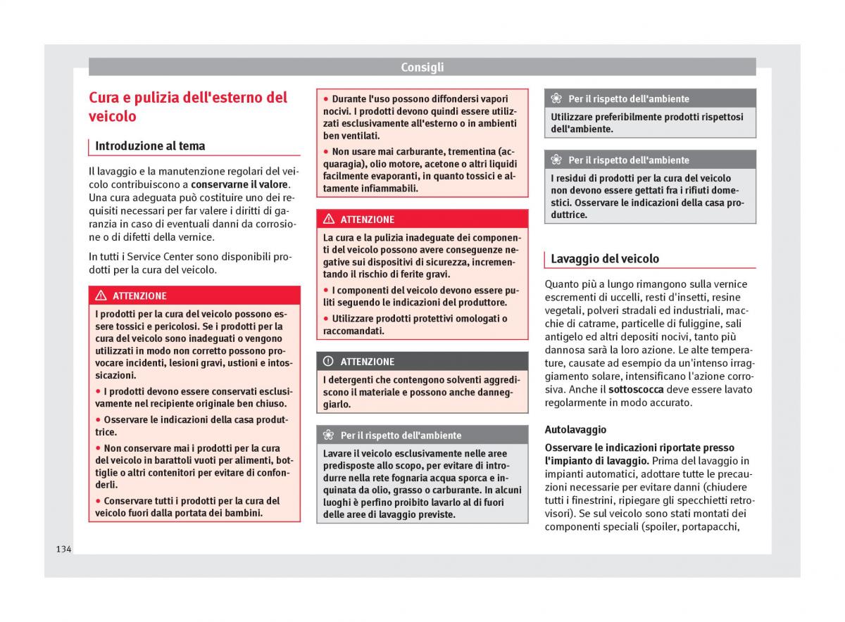 Seat Mii manuale del proprietario / page 136