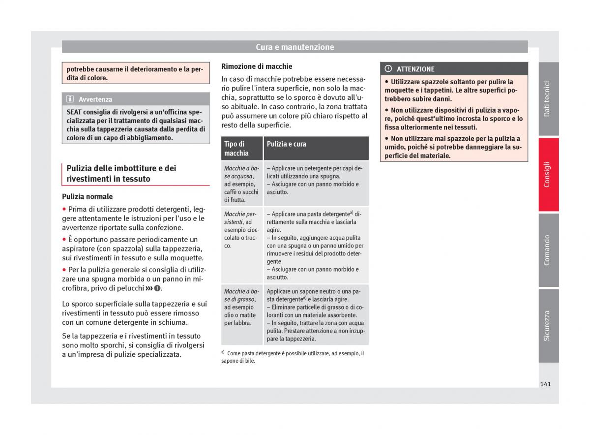 Seat Mii manuale del proprietario / page 143