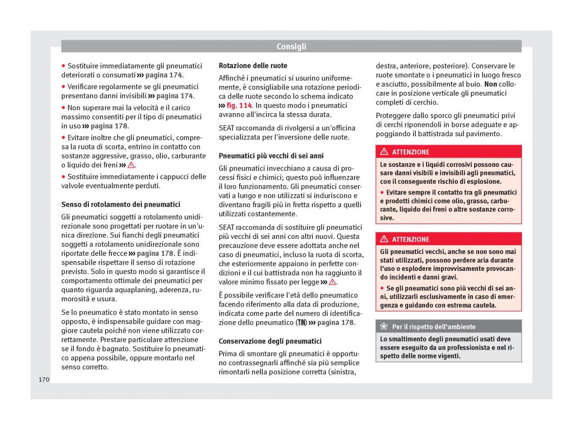 Seat Mii manuale del proprietario / page 172